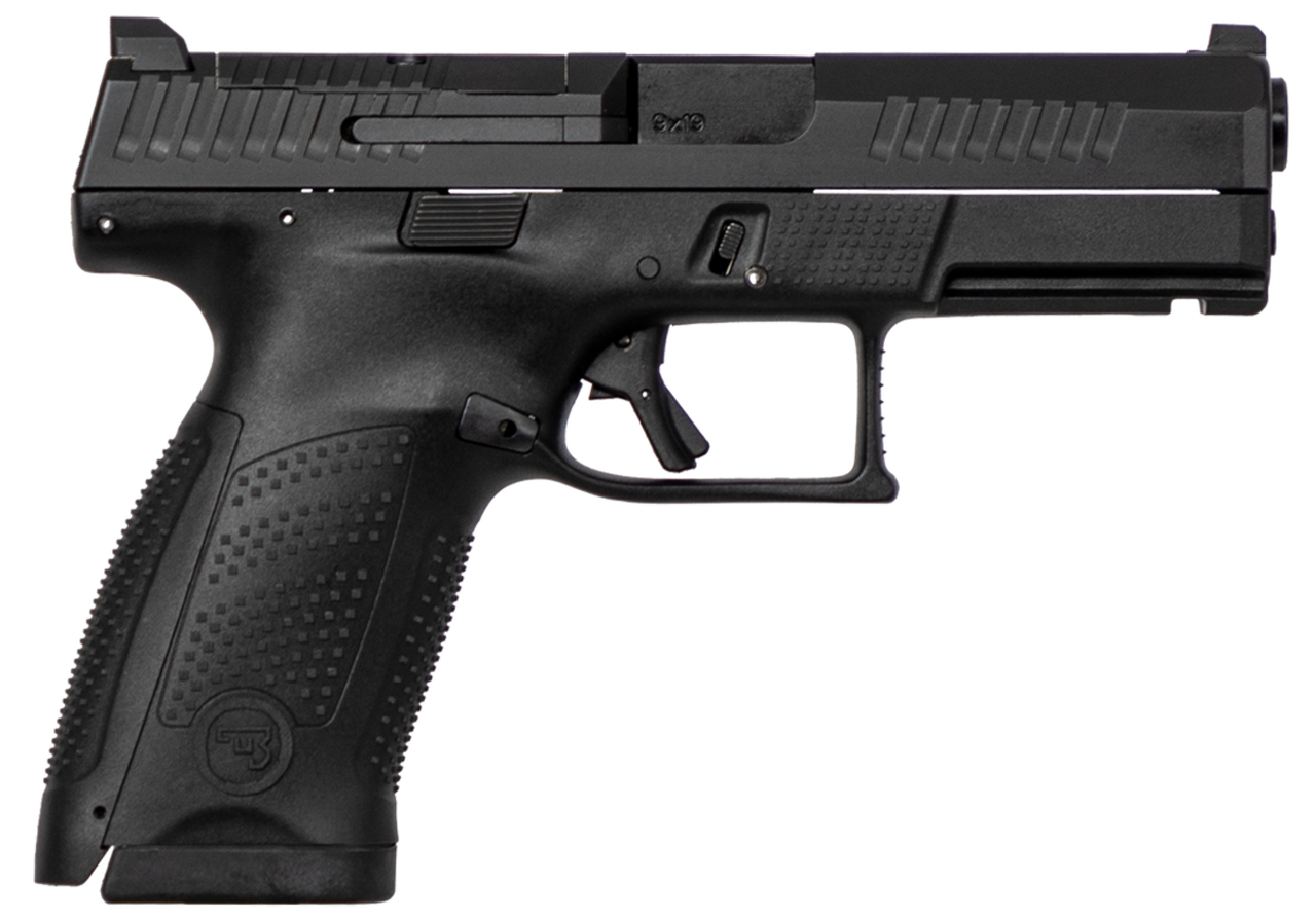 CZ P-10 USA Compact Optics Ready 9mm Double 4″ Barrel, Black Interchangeable Backstrap Grip Black Polymer Frame Black Nitride Slide, 10rd