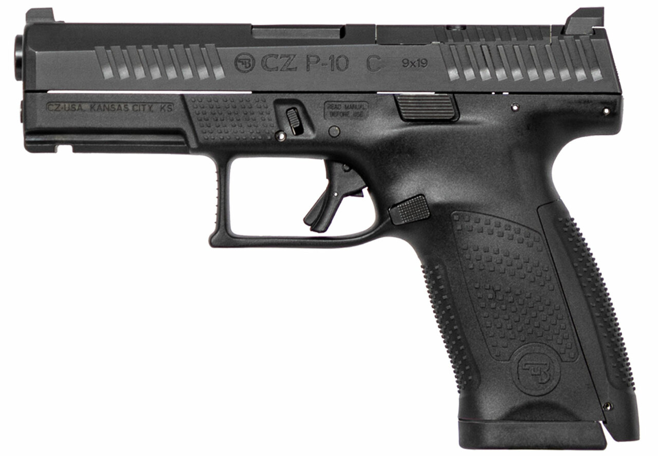CZ P-10 USA Compact Optics Ready 9mm Double 4″ Barrel, Black Interchangeable Backstrap Grip Black Polymer Frame Black Nitride Slide, 10rd