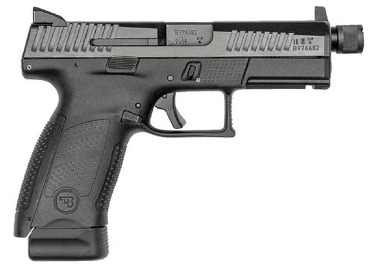 CZ P-10C, 9mm, 4″ Threaded Barrel, Polymer Frame And Grips, Trigger Safety, Compact, High Night Sights Striker Fired, Suppressor Ready, 17Rd, Black