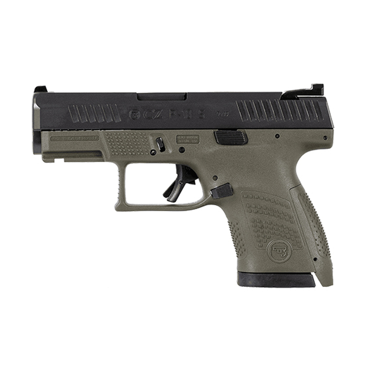 CZ P-10S 9mm, 3.5″ Barrel, Fixed Sights, Black/OD Green, 10rd