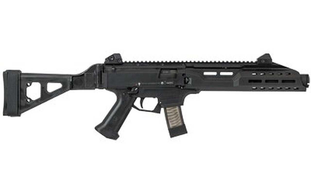 CZ Scorpion EVO 3 S1 Pistol 9mm, 7.7″ Barrel, Flash Can, Folding Brace, Black,1/2×28 Threads, 10rd Mags