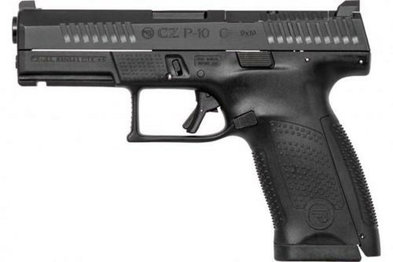 CZ USA P-10 C, 9mm, Optics Ready, 15rd, Orange Outline Front Night Sight, Black Rear Sight