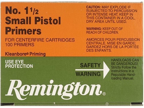 *D* Remington Centerfire Primers 1-1/2 Small Pistol, 500rd Case