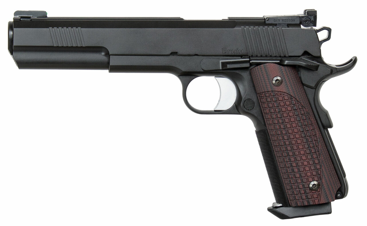 Dan Wesson Bruin 1911 10mm Auto 6.03″, Black Duty Finish Stainless Steel Brown G10 Grip, 8 rd