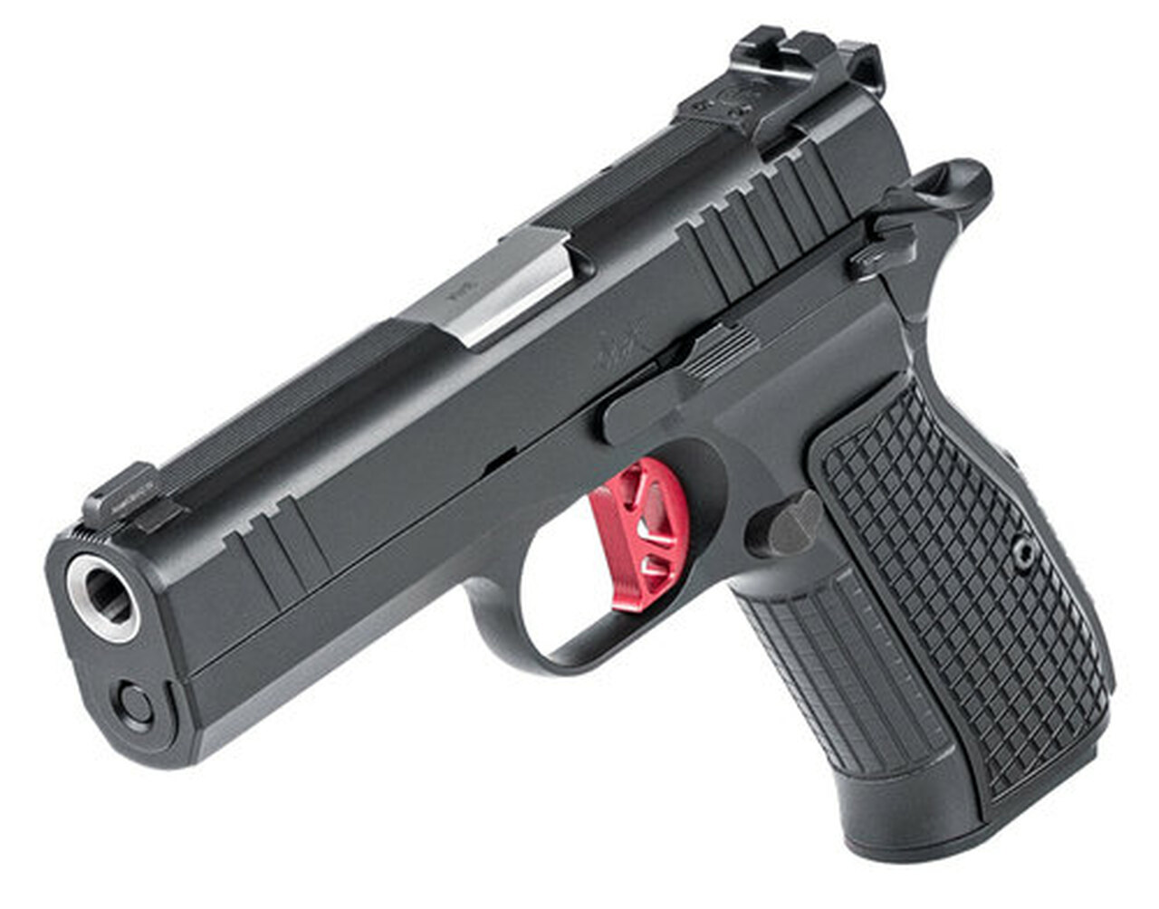 Dan Wesson DWX Single Action Only,Compact, 9mm, 4″ Barrel, Aluminum Frame, Black, Aluminum Grips, 15Rd, Ambidextrous Safety, Front Night Sight Blacked Out Rear Sights, No Rail