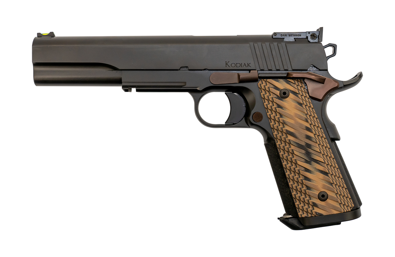 Dan Wesson Kodiak Demo-Model 10mm, 6″ Barrel, Brown G10, Black, 8rd