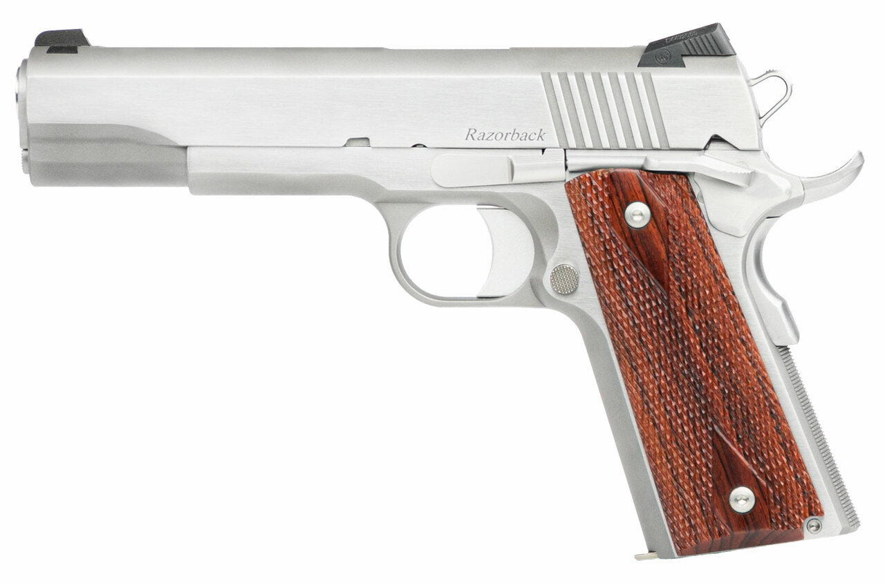 Dan Wesson Razorback RZ-10 10mm Auto 5″ Barrel Stainless Steel Cocobolo Grip, 8rd Mag