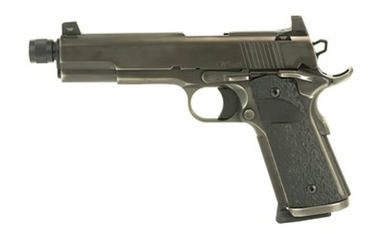 Dan Wesson Wraith, Suppressor Ready Full Size 1911, 45 ACP, 5.75″ Threaded Barrel, Stainless Steel Frame, Distressed Finish, G10 Grips, 8Rd, High Night Sights 01847