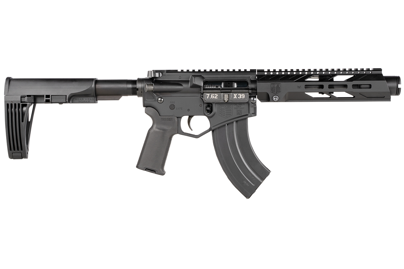 DB15 7.62x39mm AR-Style Pistol wtih Tailhook Mod2 Brace
