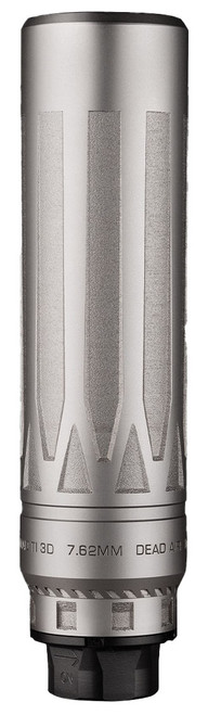 Dead Air Armament Nomad-TI XC Suppressor 300 Remington Mag, 7.03″ Length, Titanium, Bead Blasted Finish, Silver, Xeno Adapter & DA124 Omni Brake