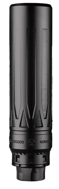 Dead Air Armament Nomad-TI XC, Suppressor, 6.74″ Length, Rated Up to 300 Remington Ultra Magnum, Titanium, Cerakote Finish, Black, Direct Thread 5/8X24 HUB Mount