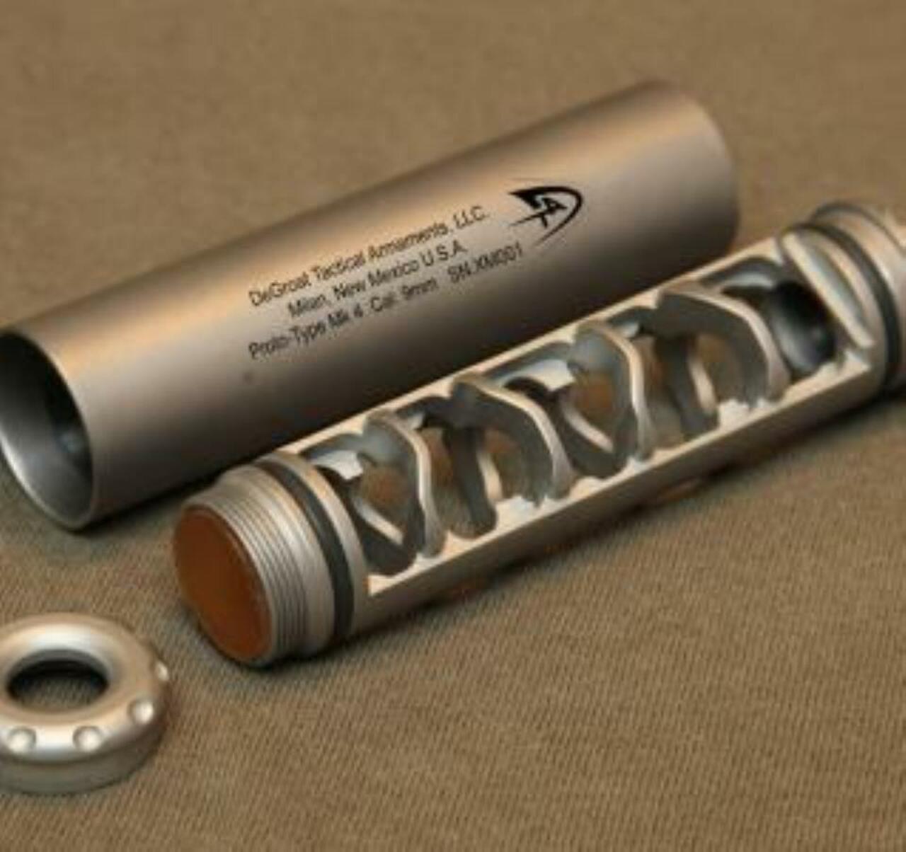 DeGroat Nano Silencer (Narrow Aperture Noise Obliterator), 9mm, 100% Titainium – Matte Black, 1/2×28 TPI