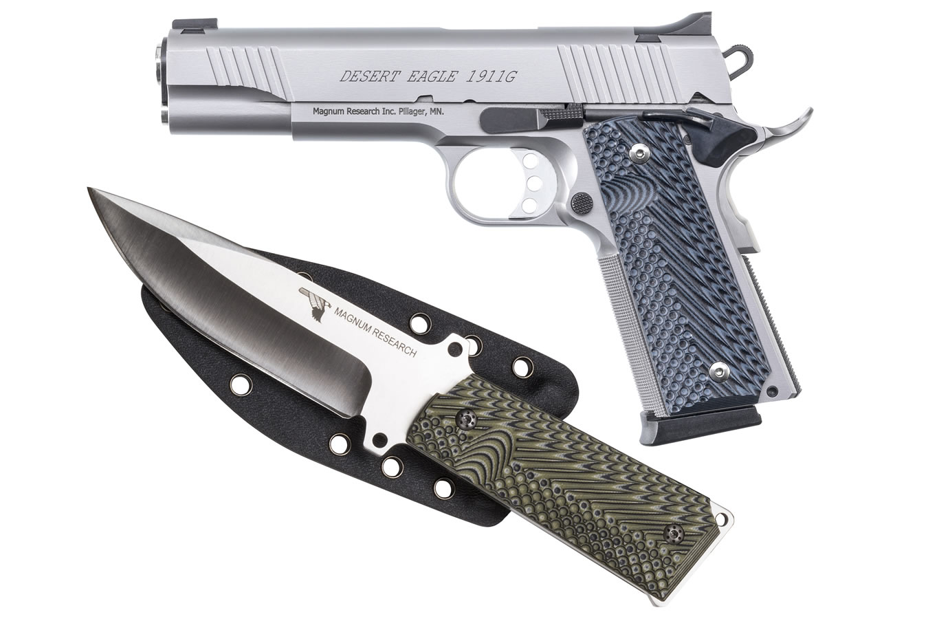 Desert Eagle 1911 G. 45 ACP Full-Size Stainless Pistol with Knife/Sheath Package