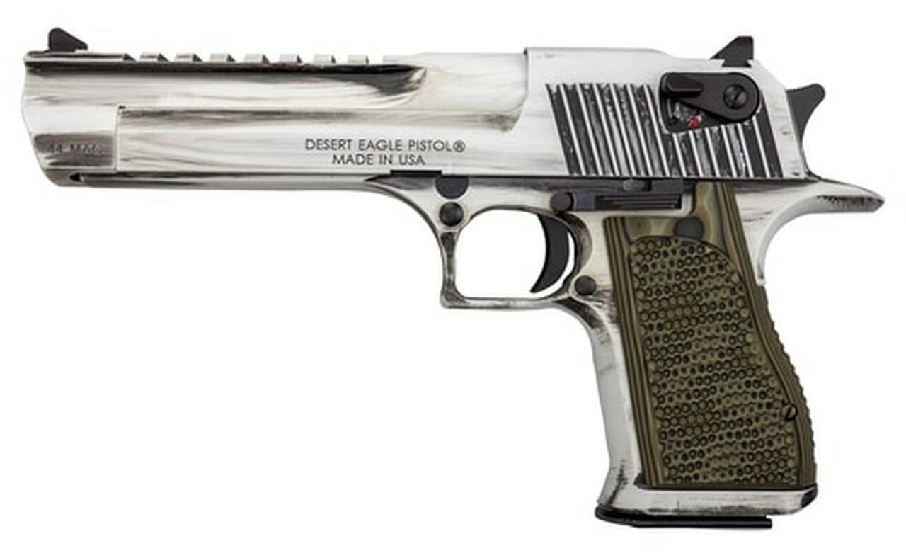 Desert Eagle Apocalyptic 44 Mag, 6″ Barrel, White Matte Distressed Finish, 8rd Mag