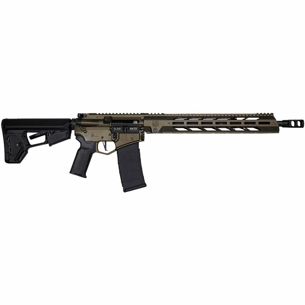 Diamondback DB15 AR-15 5.56mm/223 16″ Barrel Midnight Bronze Black Nitride Adjustable Magpul ACS-L Stock Black Magpul MOE-K2+ Grip 15″ M-LOK