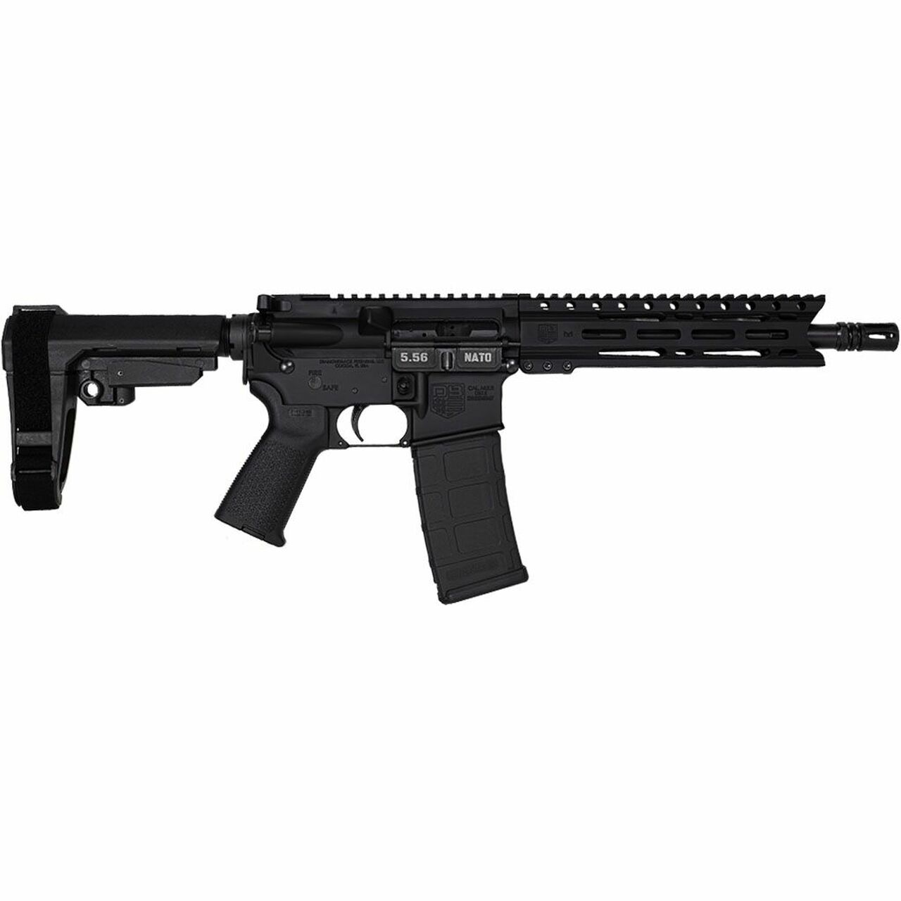 Diamondback DB15 CARBON AR, 223 Remington/556NATO, 10″ Barrel, Flash Can, 9″ PC M-Lok Rail, Black, SBA3 Brace, Magpul Pistol Grip, 30Rd PMAG