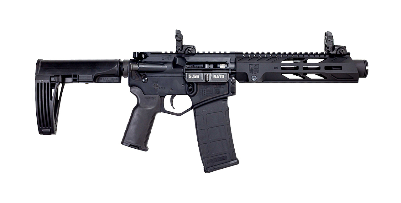 Diamondback DB15 Tactical Pistol 5.56/.223, 7″ Barrel, Pro Sights, Black, 30rd