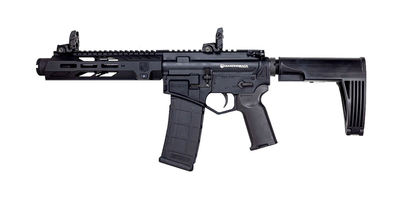 Diamondback DB15 Tactical Pistol 5.56/.223, 7″ Barrel, Pro Sights, Black, 30rd