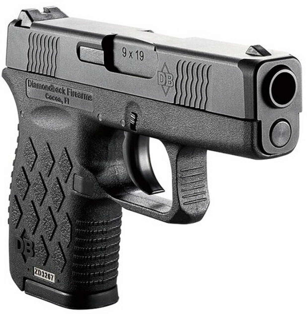 Diamondback DB9 9mm, 3″ Barrel, Black Slide, Polymer, 6rd