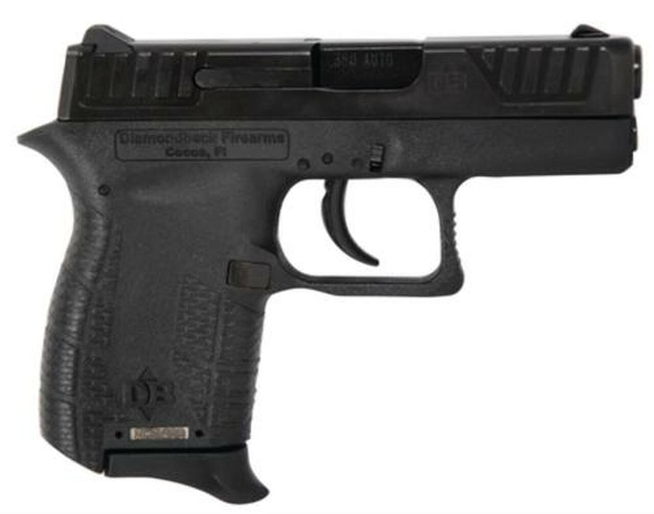 Diamondback DB9 9mm .380 ACP 2.8″ Barrel SS Slide Polymer Frame Diamond Grips 6 Rd Mag