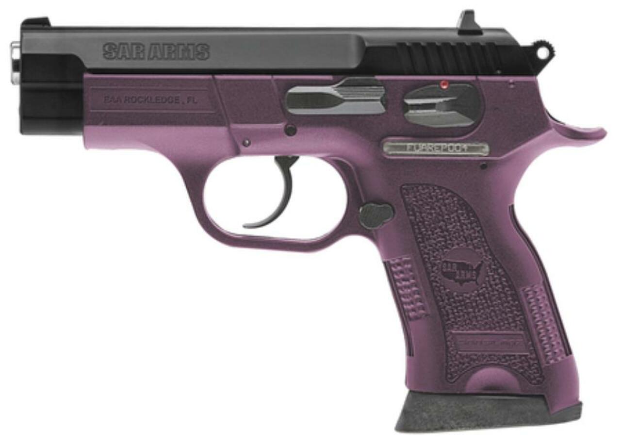 EAA SAR B6PL Compact Lady 9mm 3.8″ Barrel Violet Frame Blue SS Slide 13rd Mag