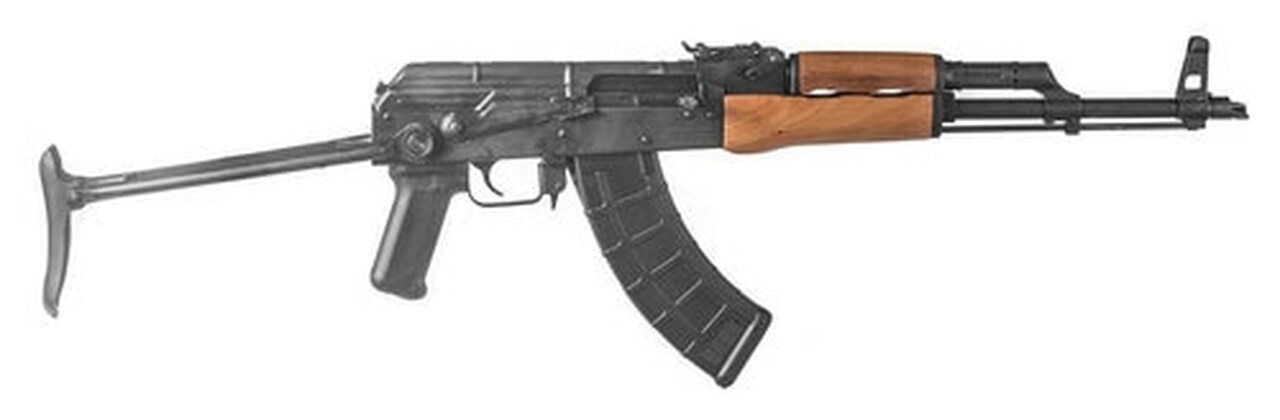 F.A. Cugir Arms Romanian Under Folder AK-47, 762X39, 16.25″, Wood Grip, Metal Folding Stock, 1 Mag, 30Rd Mag