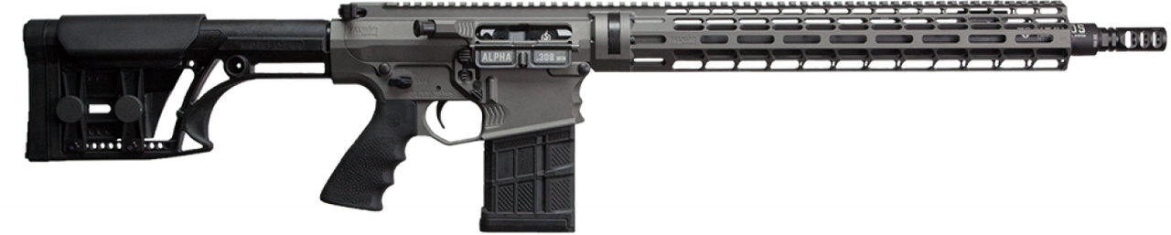 Falkor Alpha AR-10/15 Type Rifle, 308 Win, Black, 18″ DRACOS Composite Barrel