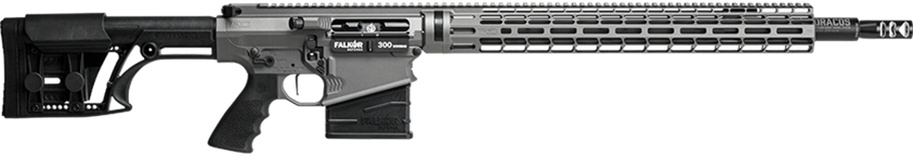 Falkor Petra AR-15 Type Rifle, 300 Win. Mag, Grey, 22in DRACOS Composite Barrel