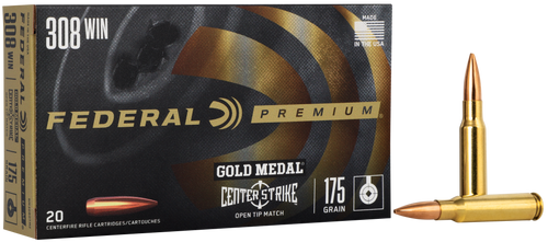 Federal Ammo Gold Medal Premium 308 Win, 175gr, OTM, 20Bx/10Cs