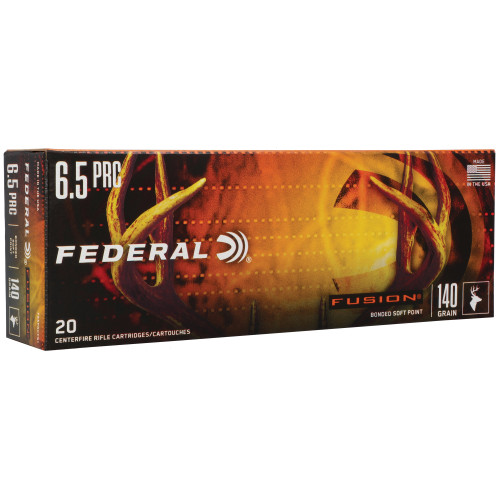Federal Ammunition Fusion 6.5 PRC, 140gr, Soft Point, 20Bx/10Cs