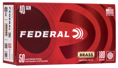 Federal Champion Training 40 S&W, 180gr, FMJ, 50Bx/20Cs
