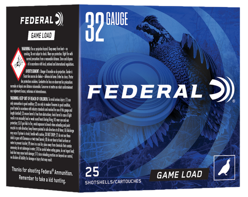 Federal Game-Shok Heavy Field 32 Ga, 2.5″, 1/2 oz, 8 Shot, 25Bx/10Cs