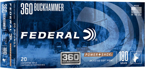 Federal Premium 360 Buckhammer, 180gr, Jacketed Soft Point, 20rd Box