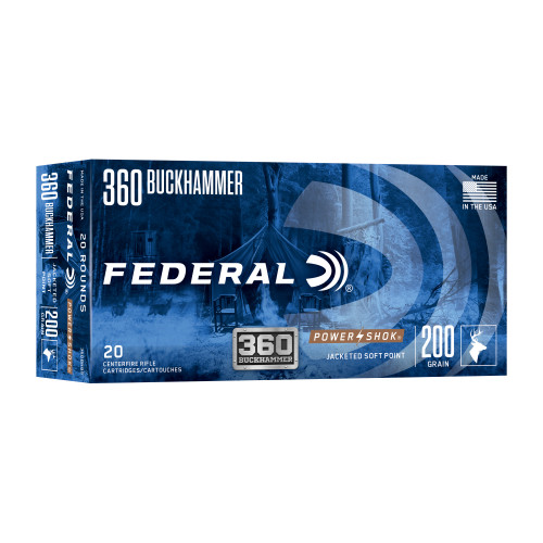 Federal Premium 360 Buckhammer, 200gr, Jacketed Soft Point, 20rd Box