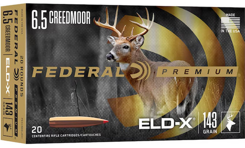 Federal Premium 6.5 Creedmoor, 143gr, ELD-X, 20Bx/10Cs