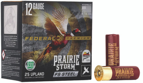 Federal Premium Prairie Storm 12 Ga, 2.75″, 1 1/8 oz, 3 Steel Shot, 25Bx/10Cs