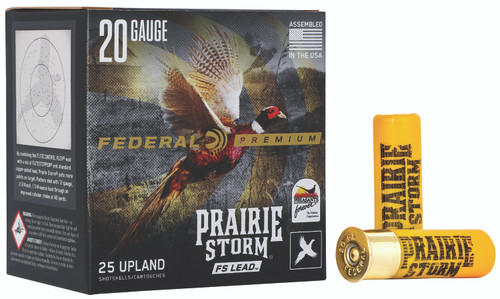 Federal Premium Prairie Storm 20 Ga, 2.75″, 1 oz, 4 Shot, 25rd Box
