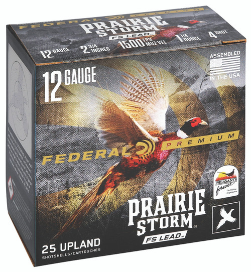 Federal Premium Prairie Storm FS 12 Ga, 2.75″, 1 1/4 oz, 4 Shot, 25Bx/10Cs