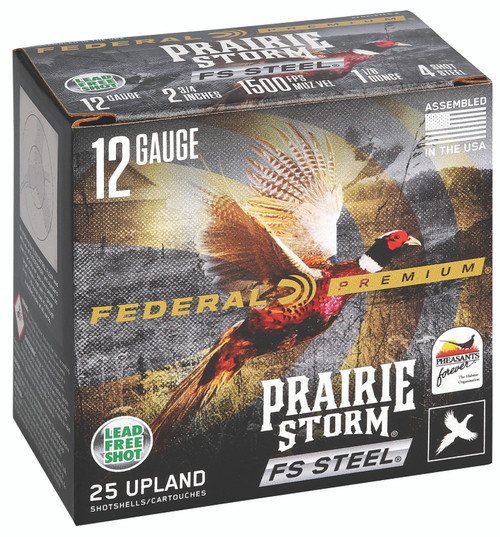 Federal Premium Prairie Storm FS 12 Ga, 2.75″, 1 1/8 oz, 4 Shot, 25Bx/10Cs