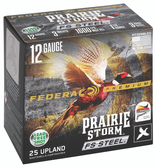 Federal Premium Prairie Storm FS 12 Ga, 3″, 1 1/8 oz, 3 Shot, 25Bx/10Cs