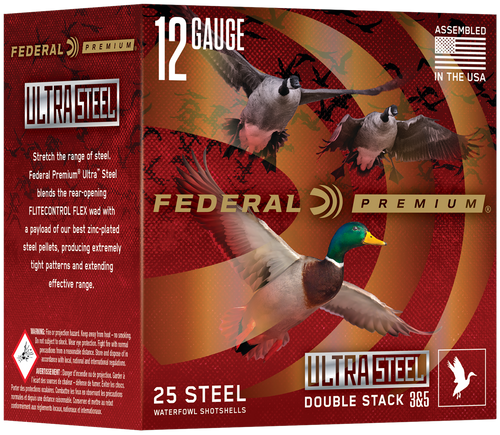 Federal Premium Ultra Steel 12 Ga, 3″, 1 1/4 oz, 3 & 5 Shot, 25rd Box