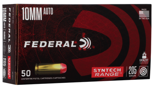 Federal Syntech Range 10mm, 205gr, Total Syntech Jacket Flat Nose, 50rd Box
