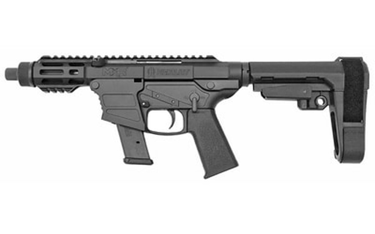 Fightlite MXR AR-15 Pistol 9mm, Glock Mags, 5″ Barrel, Alum Frame, SBA3 Pistol Brace, M-Lok Forend, 17rd Mag