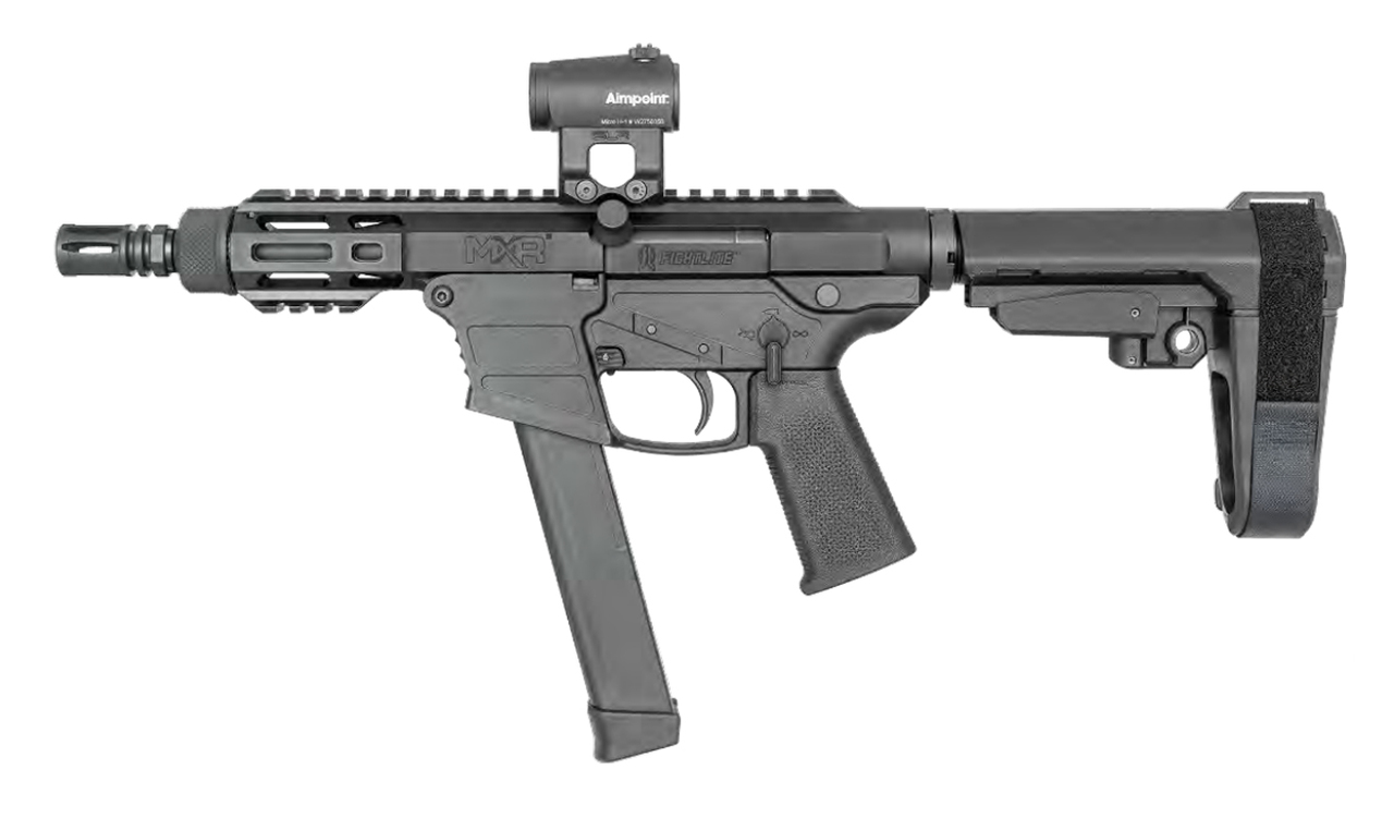 FightLite MXR PCC 9mm, 5″ Barrel, M-Lok, Glock Mags, SBA3, Black