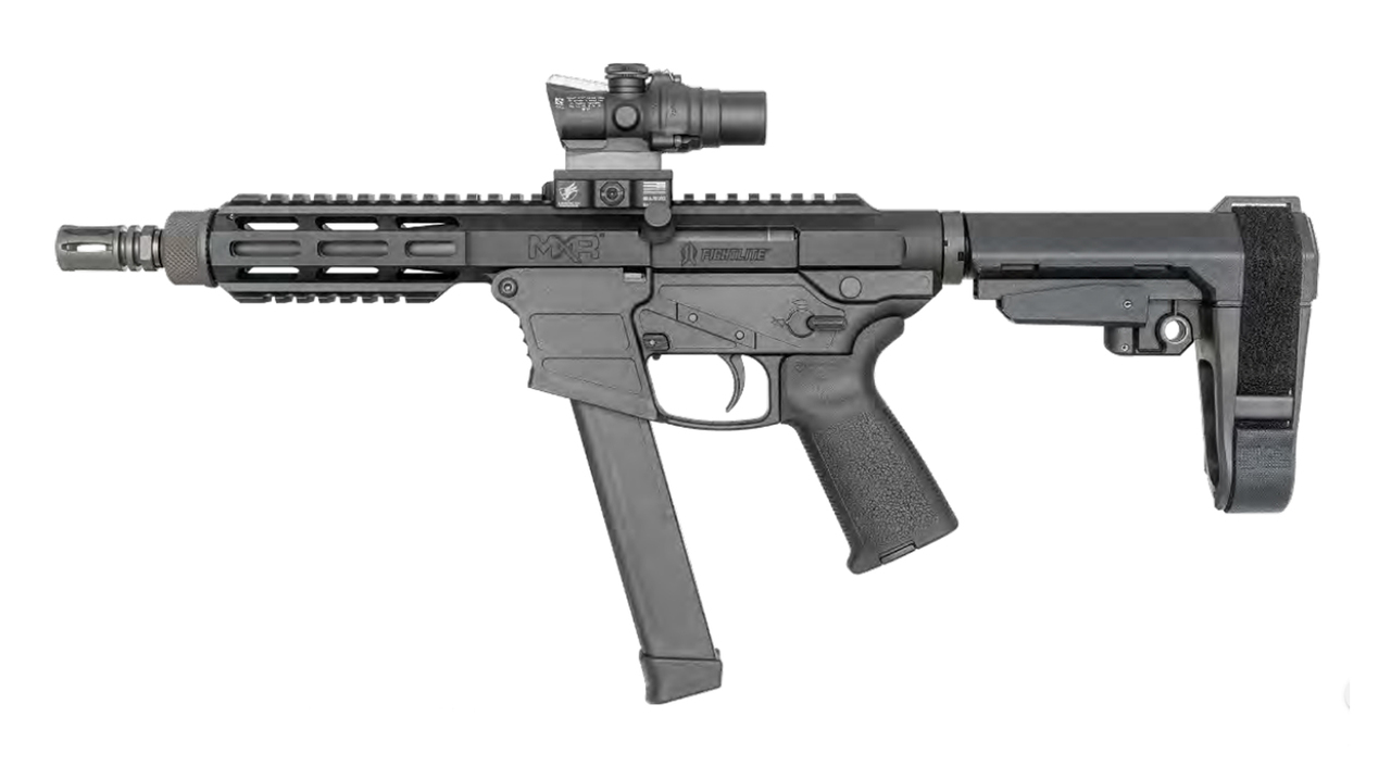 FightLite MXR PCC, 9mm, 7″ Barrel, M-Lok, Glock Mags, SBA3, Black