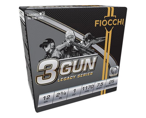 Fiocchi 3-Gun Match 12 Ga, 2.75″, 1 oz, 7.5 Shot, 25Bx/10Cs