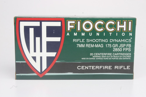 Fiocchi 7mm Remington Magnum, 75gr, Soft Point, 20rd Box