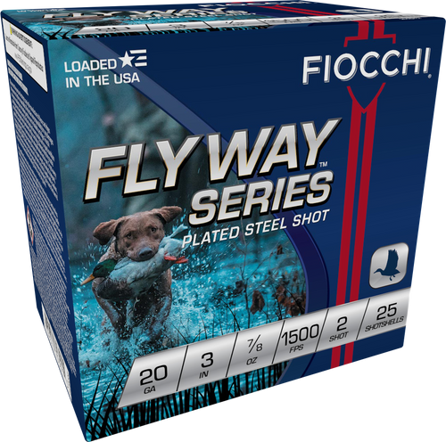 Fiocchi Ammunition Flyway Steel 20 Ga, 3″, 7/8 oz, 2 Shot, 25rd Box