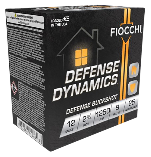 Fiocchi Dynamics Defense 12 Ga, 2.75″, Buckshot, 25rd Box