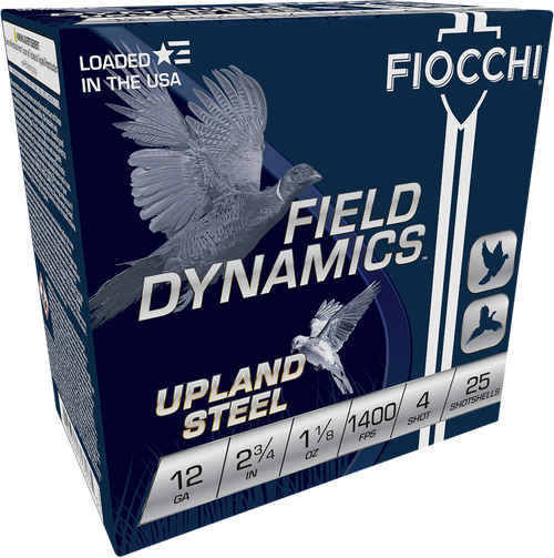 Fiocchi Field Dynamics 12 Ga, 2.75″, 1 1/8 oz, 4 Shot, 25rd Box